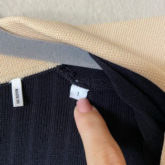 Sandro Barney Contrast Trimmed Black Cardigan Crop Size S - Picture 8 of 11